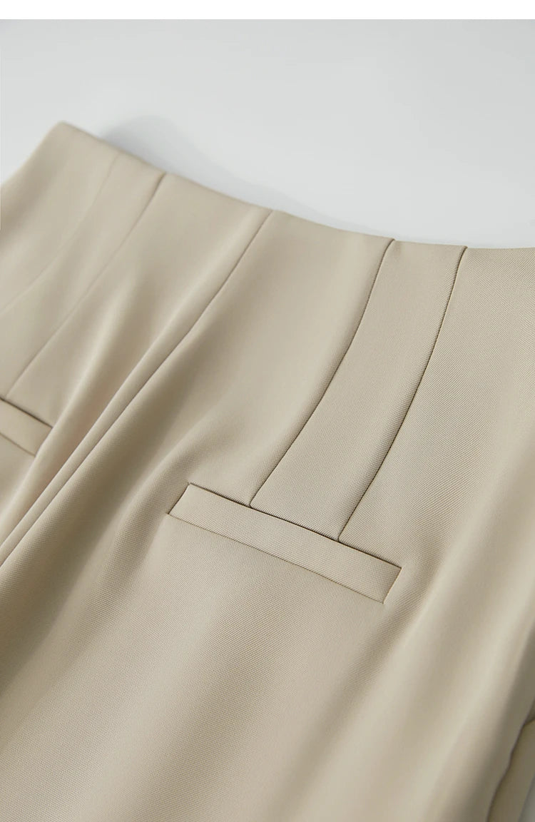 AMII Women Trousers Minimalist New Summer Commuting Solid Mid Rise Pantalones Cooling Sunscreen Tapered Casual Pants 12522036