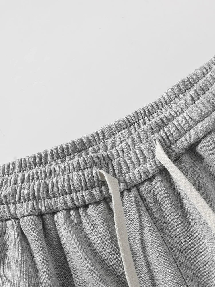 Summer Men's Knit Casual Shorts Breathable Cotton Drawstring Waist Loose Fit Sports Shorts Male Workout Gym Sweat Short Pants