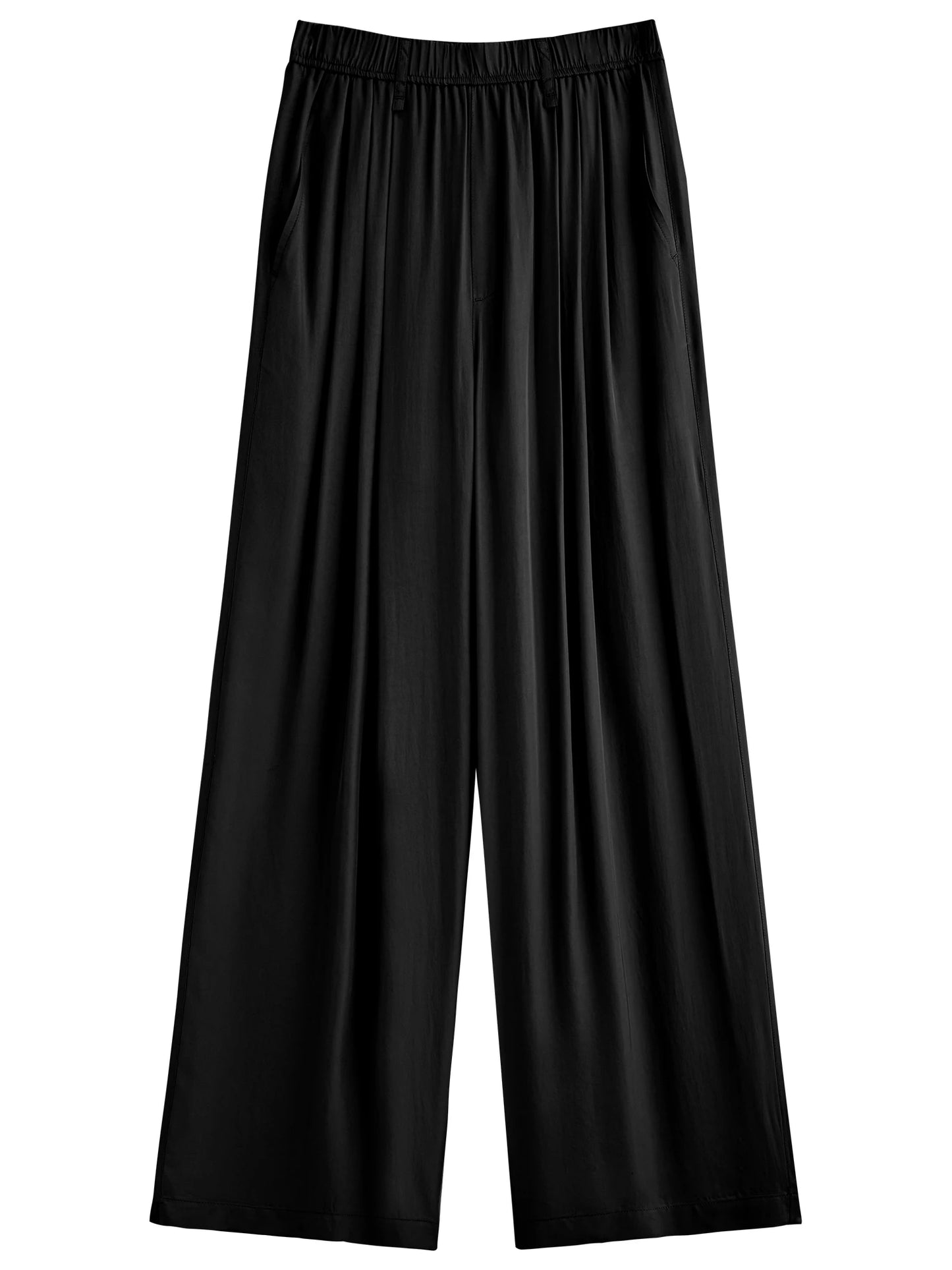 FSLE 【Premium Series】 Acetate Air Pants Women 2025 Summer New Drape Loose Wide-leg Pants 25FE12025