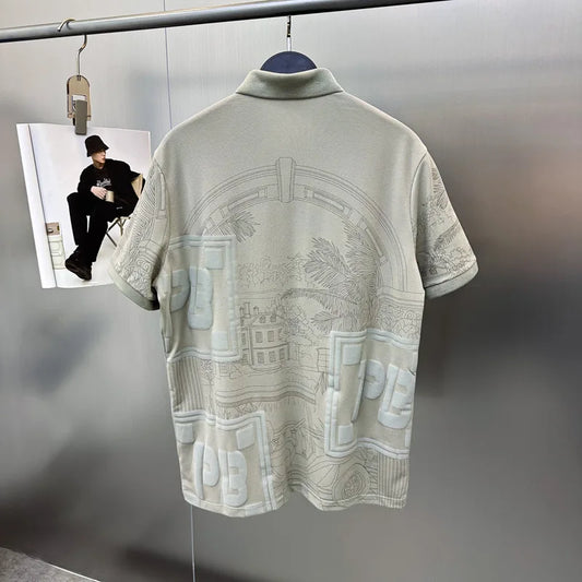 Faionable Slim Fit ort Sve  irt for Men Printed Busin Casual Turn-down Collar Summer T-irt Urban Sle Teen...