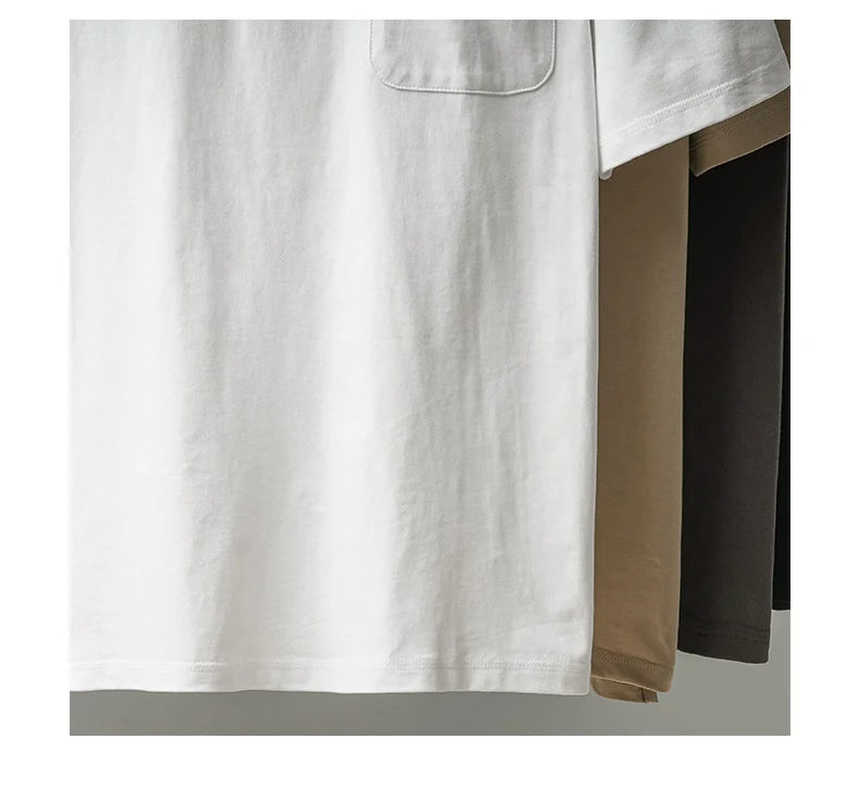 DUKEEN 260G Heavyweight Men's Polo Shirts 100% Cotton 2024 Summer Short-Sleeve White Pocket T Shirts Golf Wear Men's Clothing