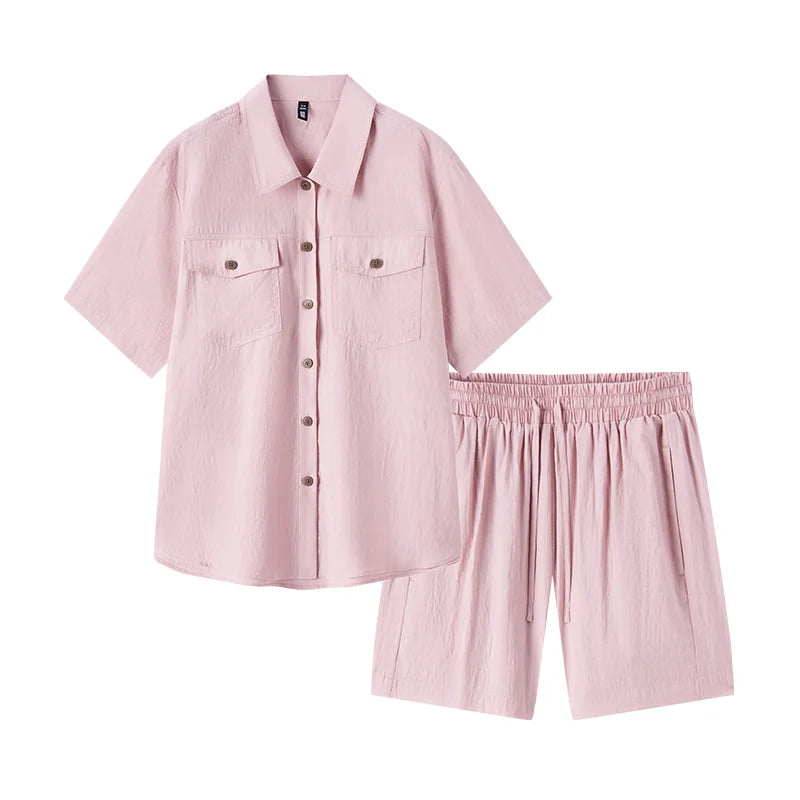 Semir Set Women Mid-long Style Top and Shorts 2024 New Summer Version Loose Textured Two-piece Set