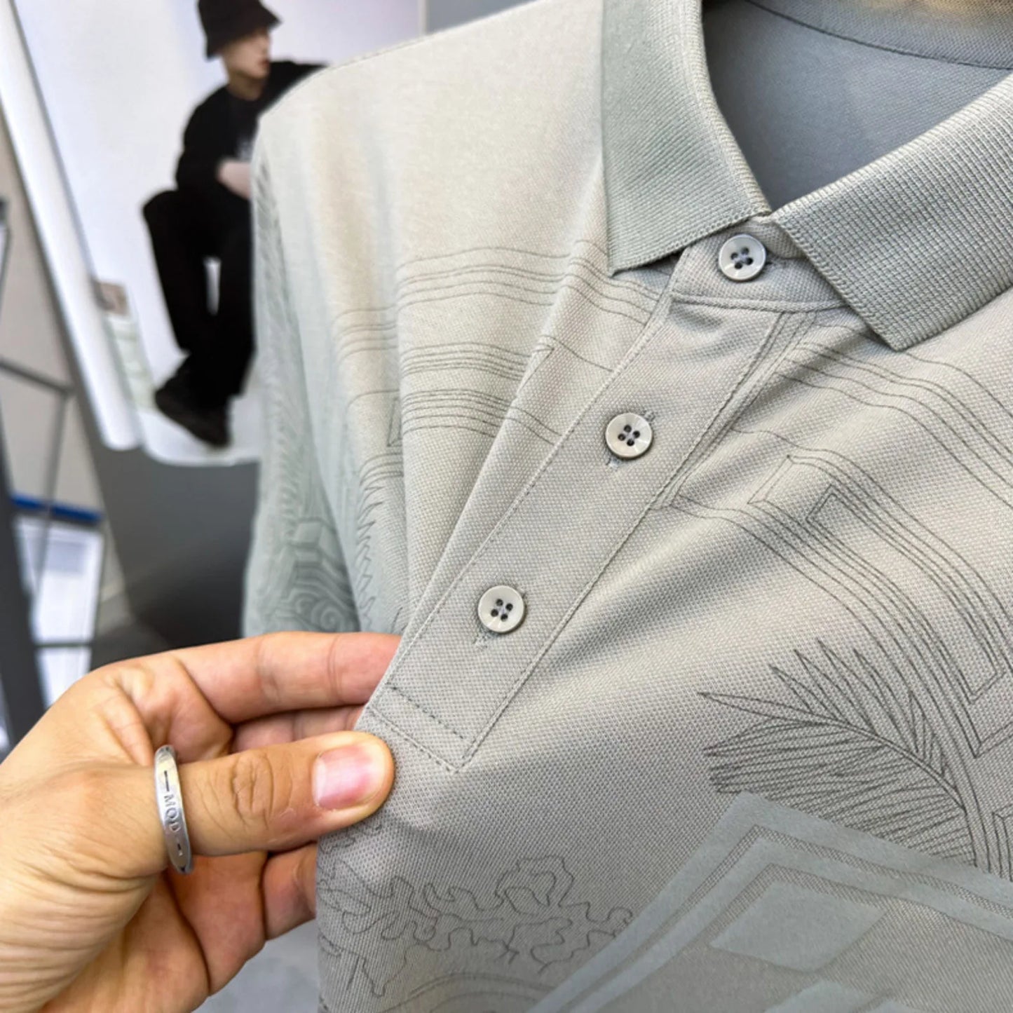 Faionable Slim Fit ort Sve  irt for Men Printed Busin Casual Turn-down Collar Summer T-irt Urban Sle Teen...