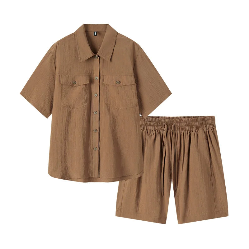 Semir Set Women Mid-long Style Top and Shorts 2024 New Summer Version Loose Textured Two-piece Set