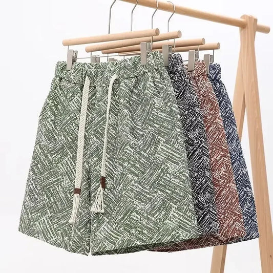Trendy Brand Men's Five-Point Summer Creative Embroidery Shorts Loose Beach Casual Versatile Sports Shorts