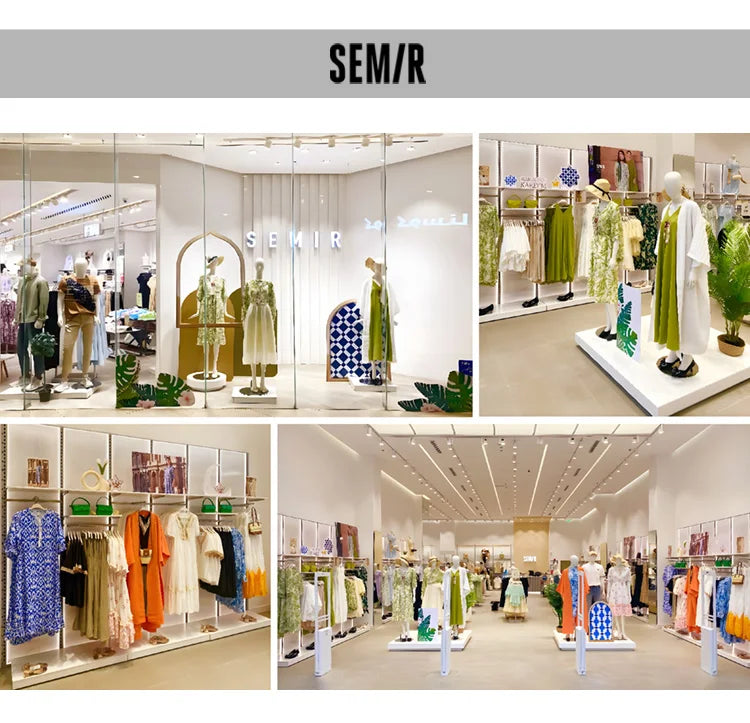 Semir Set Women Mid-long Style Top and Shorts 2024 New Summer Version Loose Textured Two-piece Set