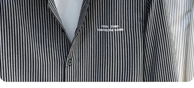 Men's Slim Fit Long Sve irt Trendy Striped Spring Autumn New Sle Casual Korean Japanese Sle Printed No Iron Treaent