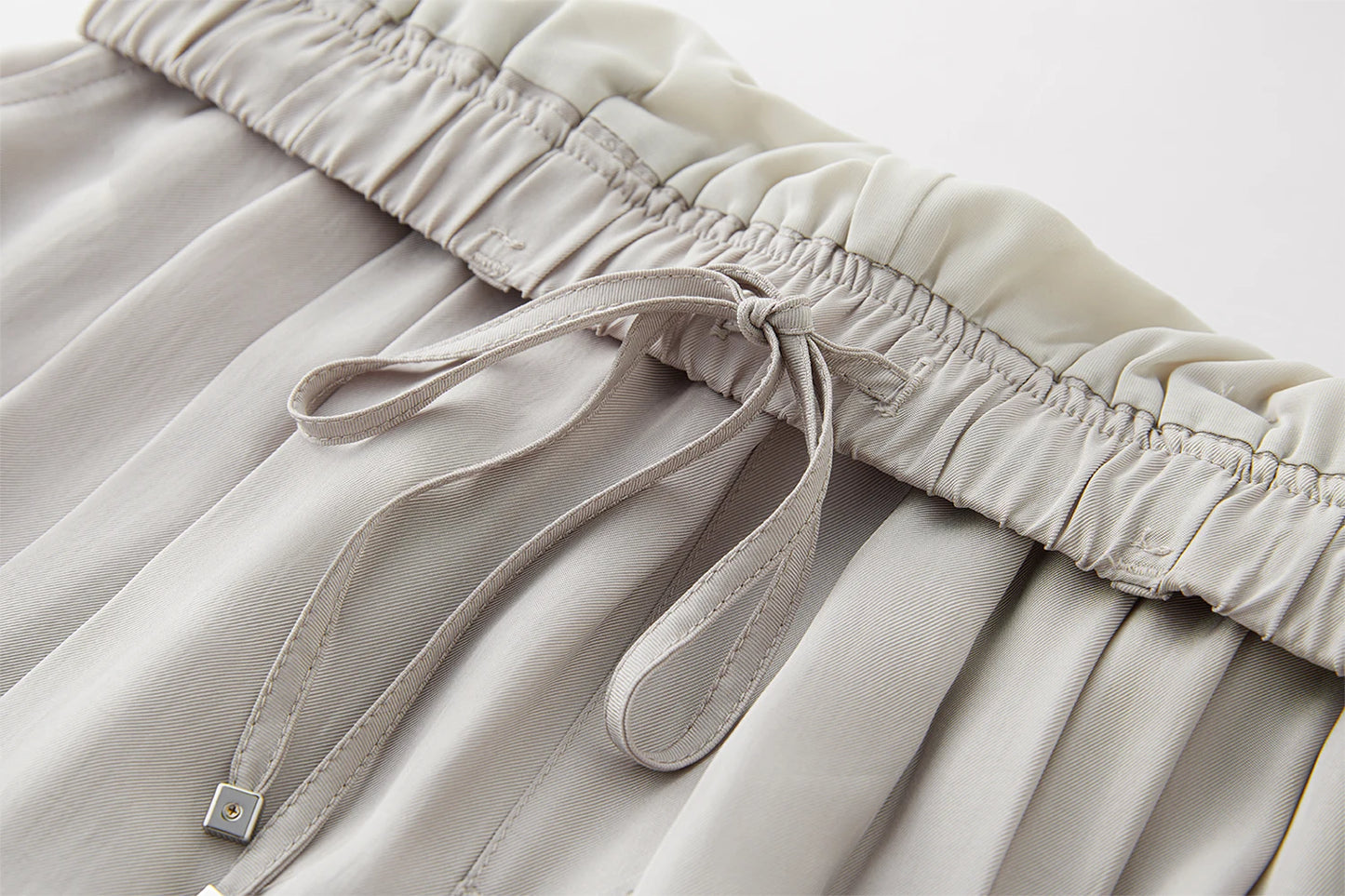 FSLE 【Premium Series】 Acetate Air Pants Women 2025 Summer New Drape Loose Wide-leg Pants 25FE12025