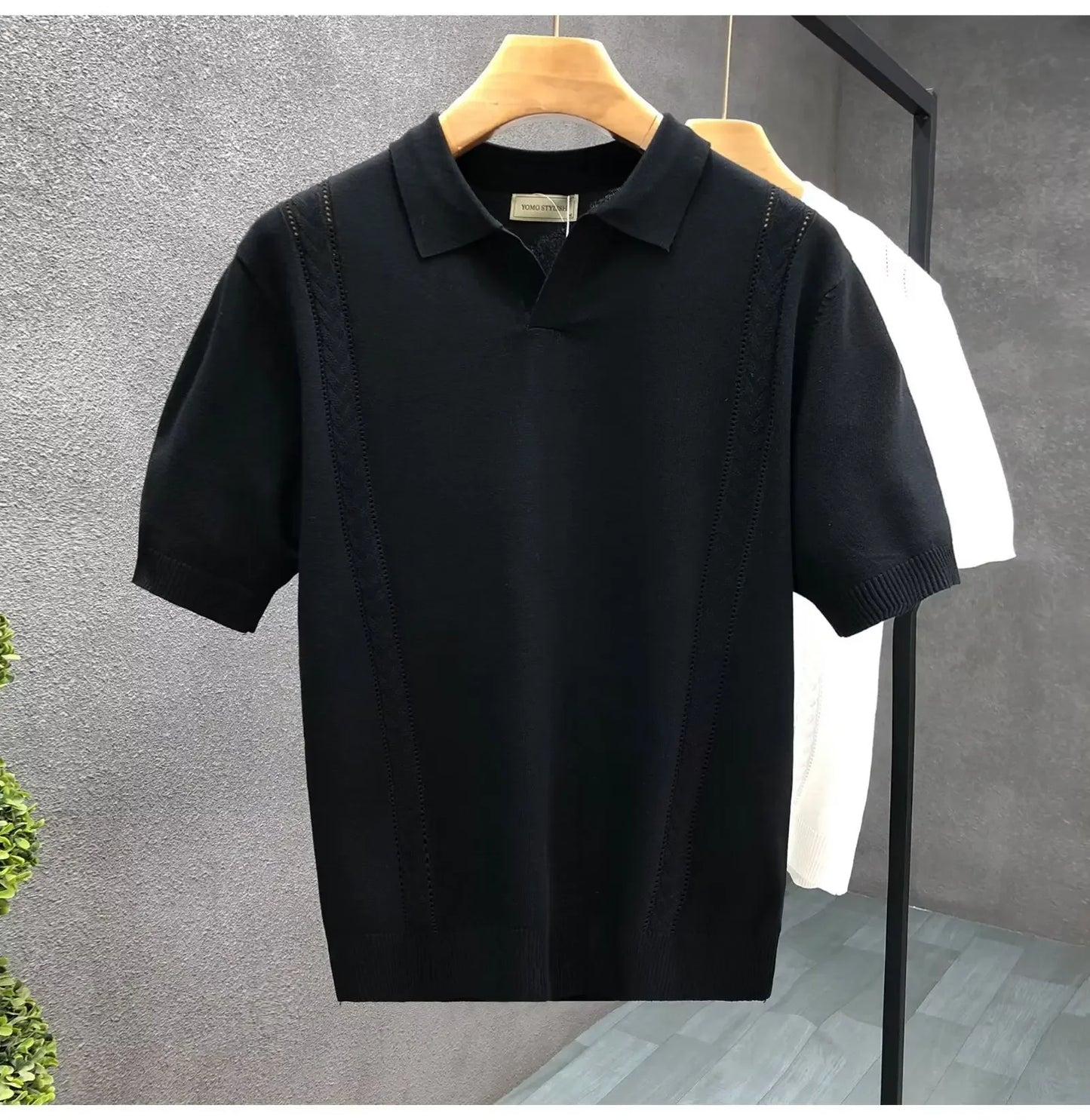 Men's Summer Thin Knitted Ice Silk Half Sleeve Polo Shirt New Hot Sale Of The Season Young Luxury Style Collared T-Shirt Short S