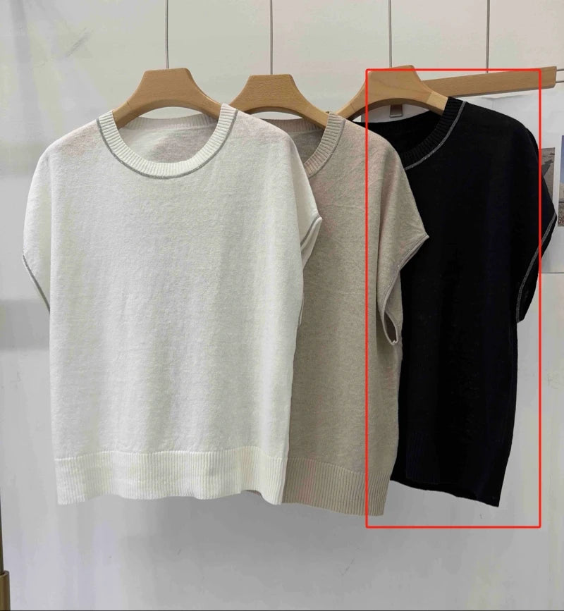 BY3511197 high-end thin summer knitted sweater for women  linen pullover Luxury womens Clothing
