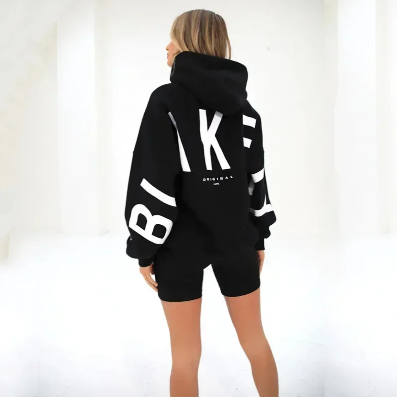 European and American loose casual pullover hoodie sweatshirt coat printed letter pattern high street hip-hop trendy men women