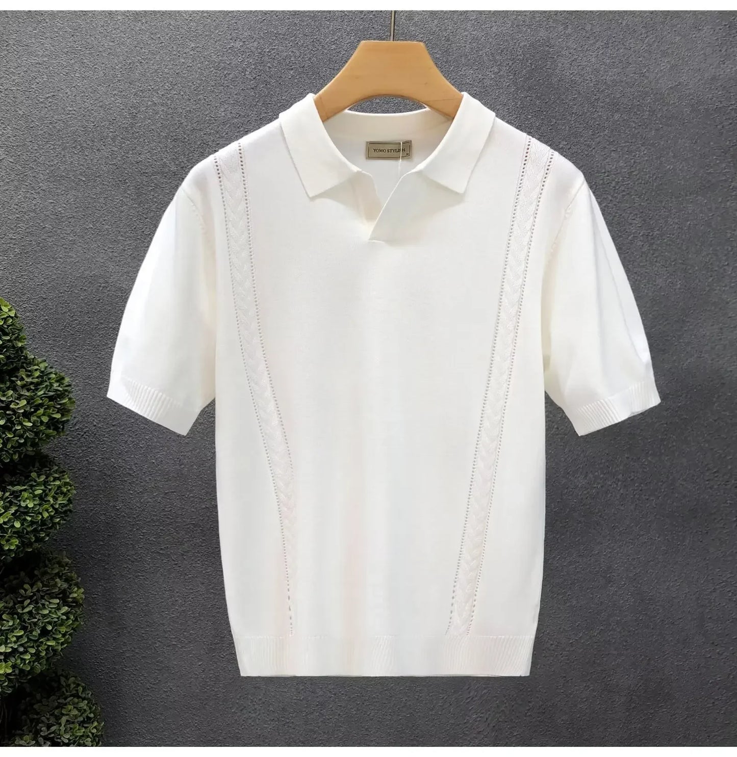 Men's Summer Thin Knitted Ice Silk Half Sleeve Polo Shirt New Hot Sale Of The Season Young Luxury Style Collared T-Shirt Short S