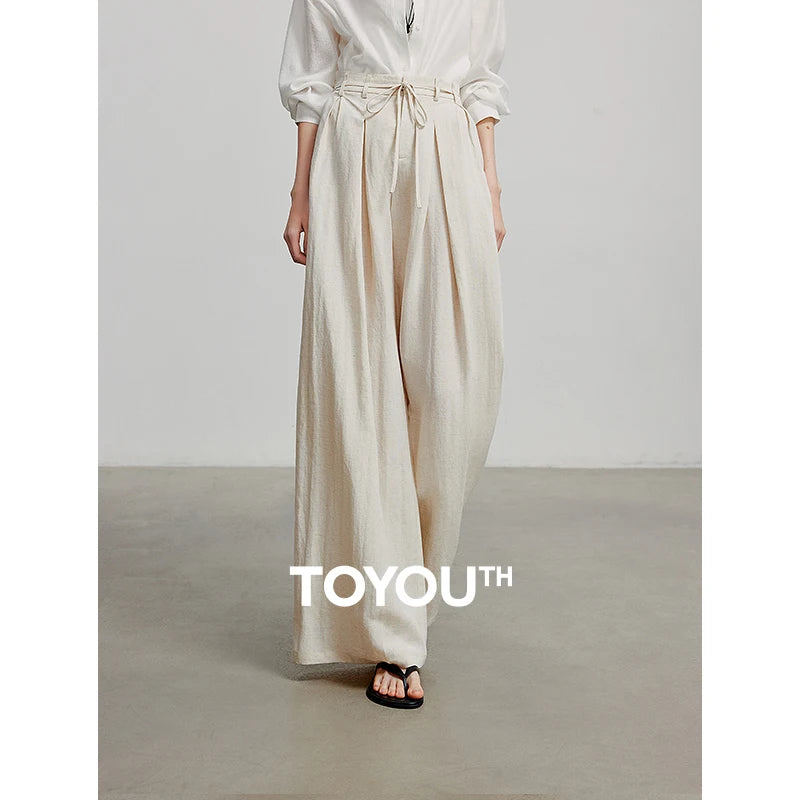 TOYOUTH Women Casual Pants 2025 Summer New Long Pants 8527028