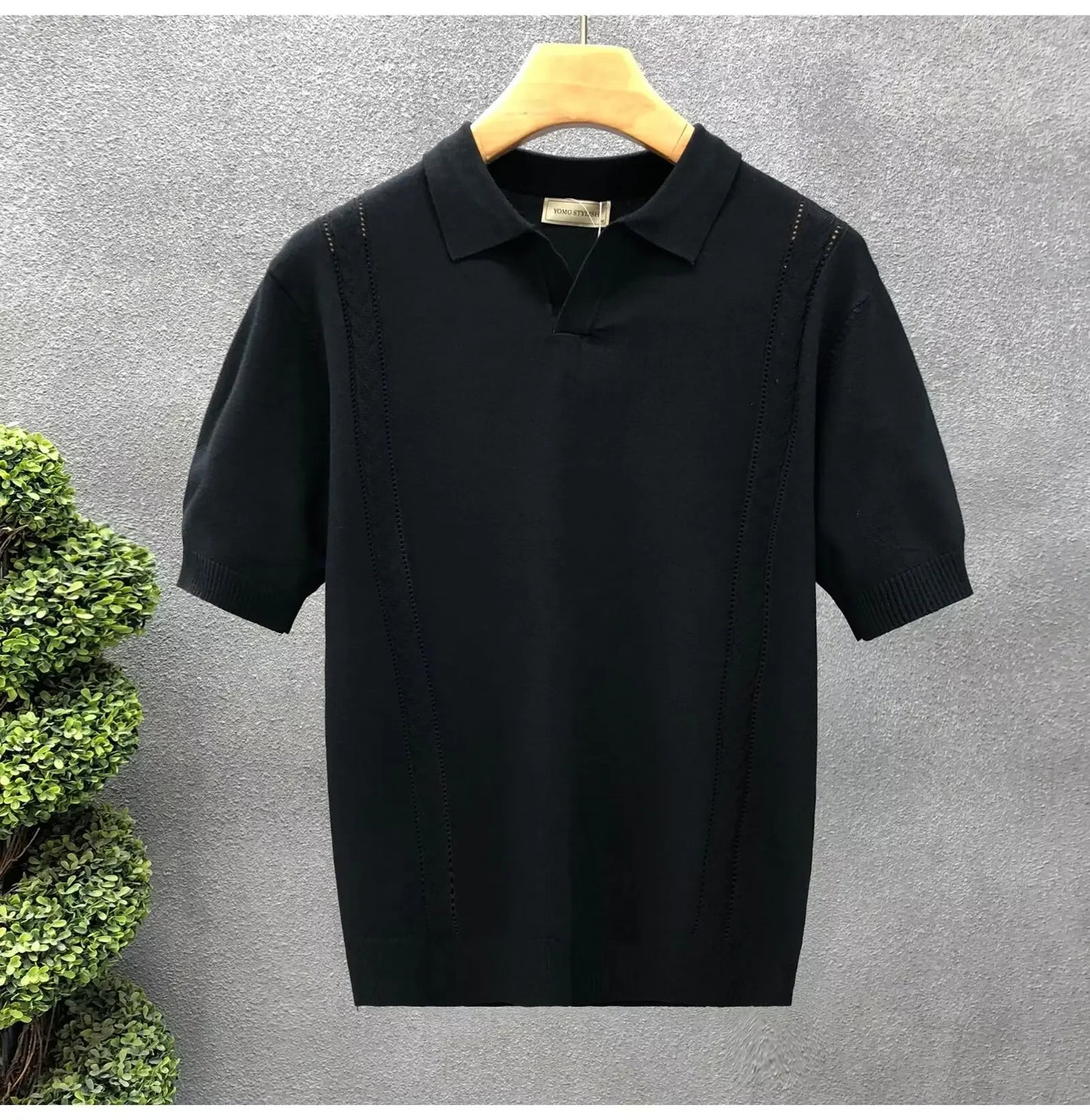Men's Summer Thin Knitted Ice Silk Half Sleeve Polo Shirt New Hot Sale Of The Season Young Luxury Style Collared T-Shirt Short S