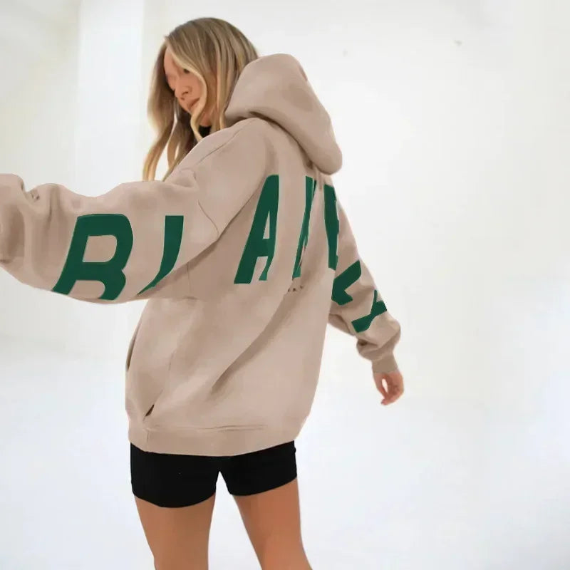 European and American loose casual pullover hoodie sweatshirt coat printed letter pattern high street hip-hop trendy men women