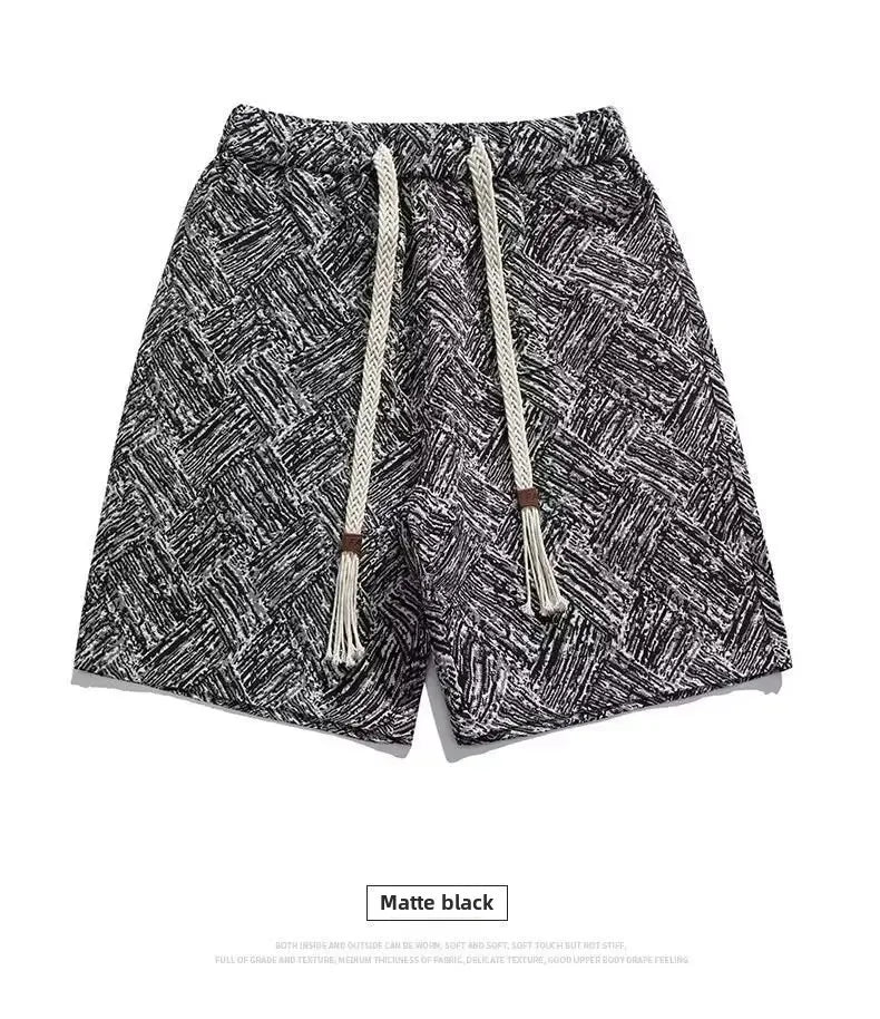 Trendy Brand Men's Five-Point Summer Creative Embroidery Shorts Loose Beach Casual Versatile Sports Shorts