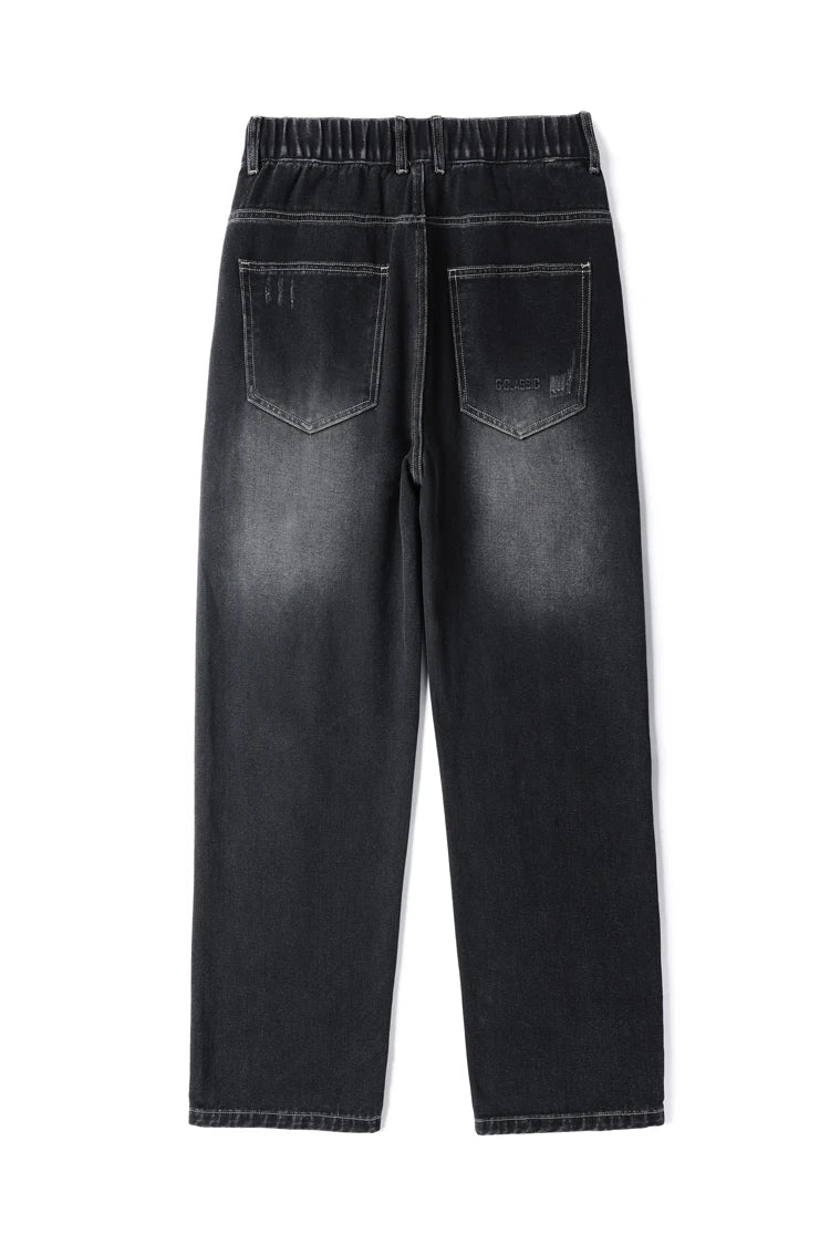 Korea Baggy torn holey ripped Jeans Men Vintage  Y2k Pants Fashion Frayed High Street Distressed Denim Trousers loose thin Male