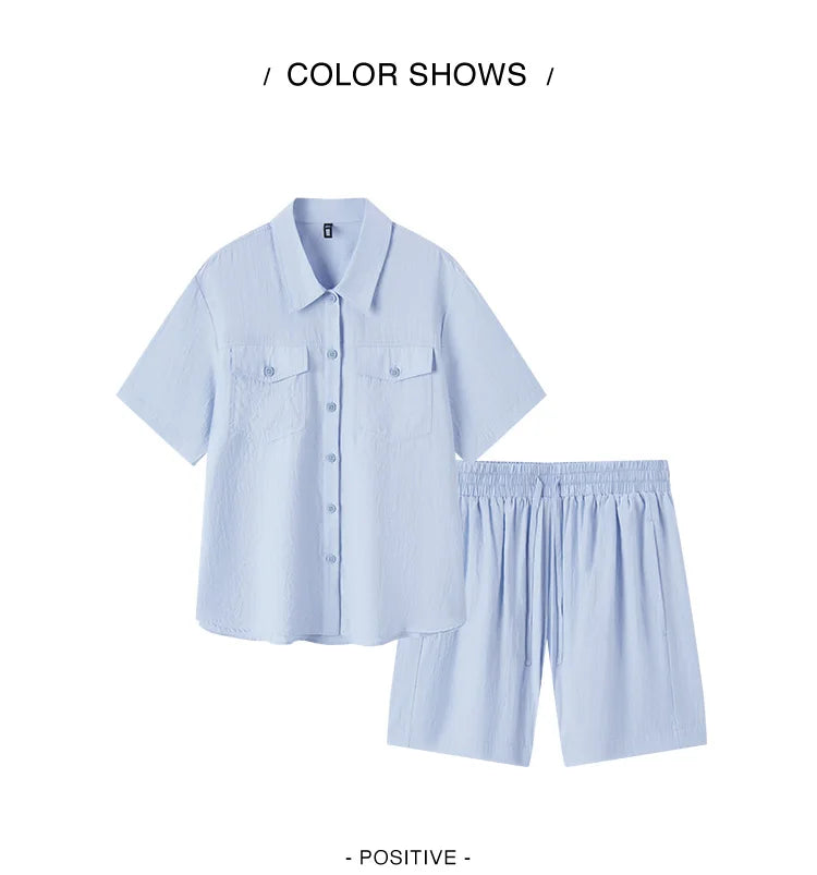 Semir Set Women Mid-long Style Top and Shorts 2024 New Summer Version Loose Textured Two-piece Set