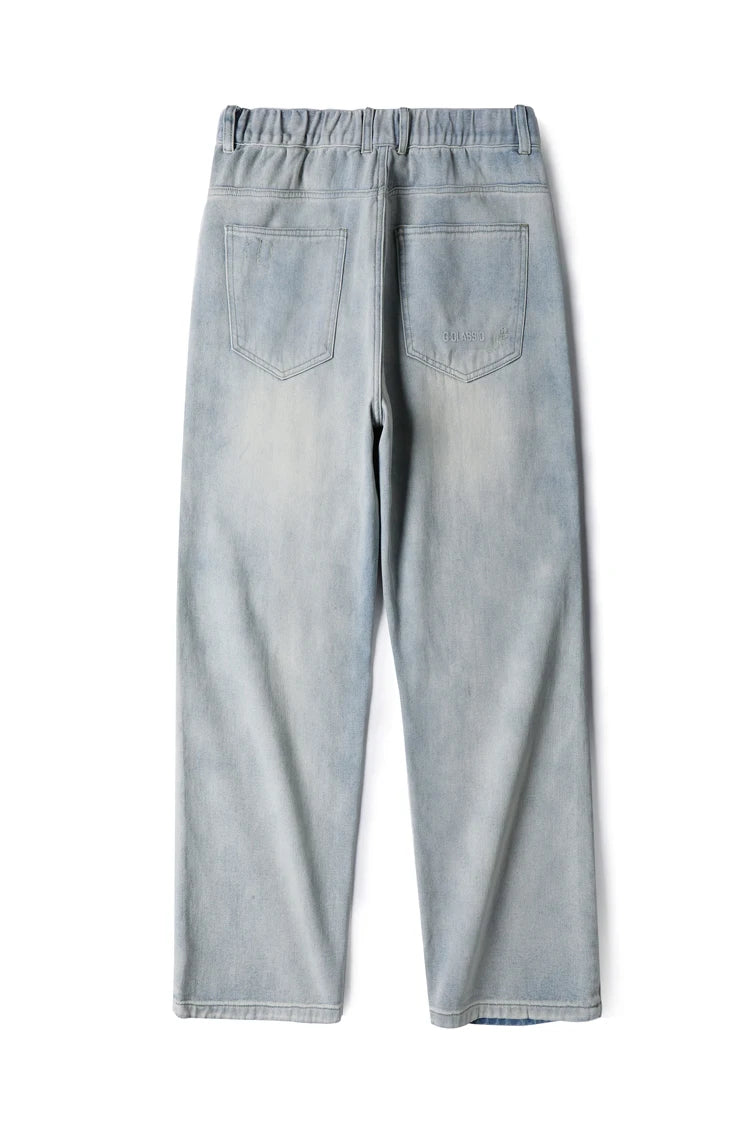 Korea Baggy torn holey ripped Jeans Men Vintage  Y2k Pants Fashion Frayed High Street Distressed Denim Trousers loose thin Male