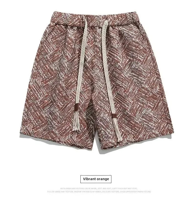 Trendy Brand Men's Five-Point Summer Creative Embroidery Shorts Loose Beach Casual Versatile Sports Shorts