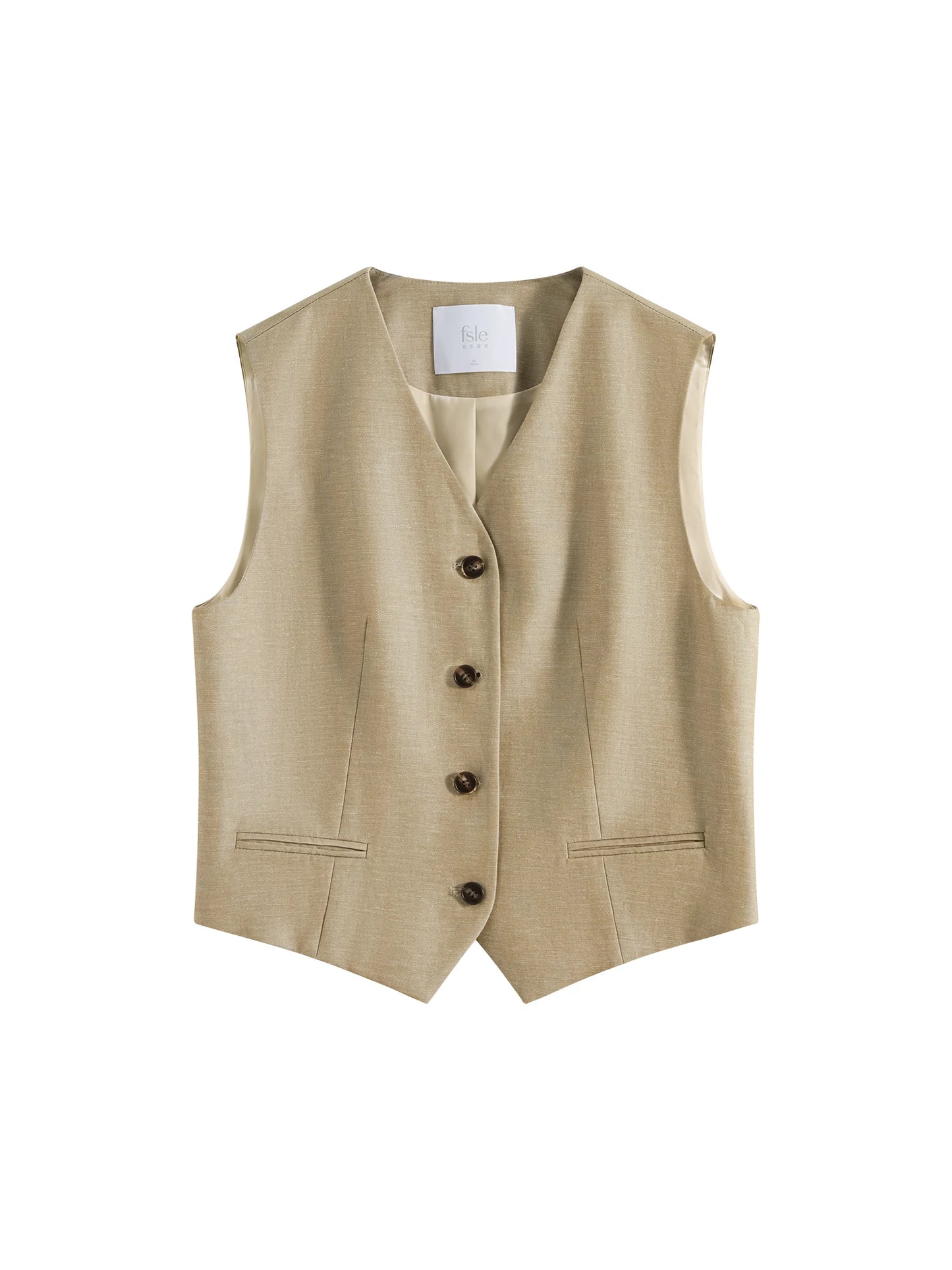 FSLE 2025 Summer Old Money Vest Wide-Leg Pants Set Vintage Tailored Two-Piece Adjustable Waist Eco Linen for Boardroom to Brunch