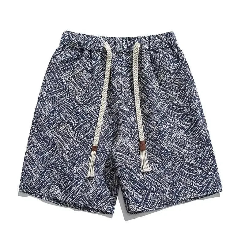 Trendy Brand Men's Five-Point Summer Creative Embroidery Shorts Loose Beach Casual Versatile Sports Shorts