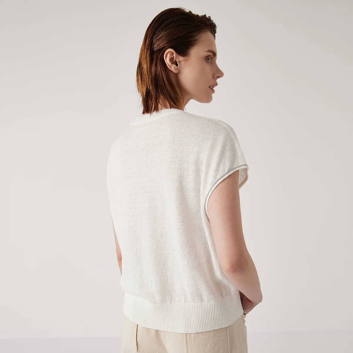 BY3511197 high-end thin summer knitted sweater for women  linen pullover Luxury womens Clothing