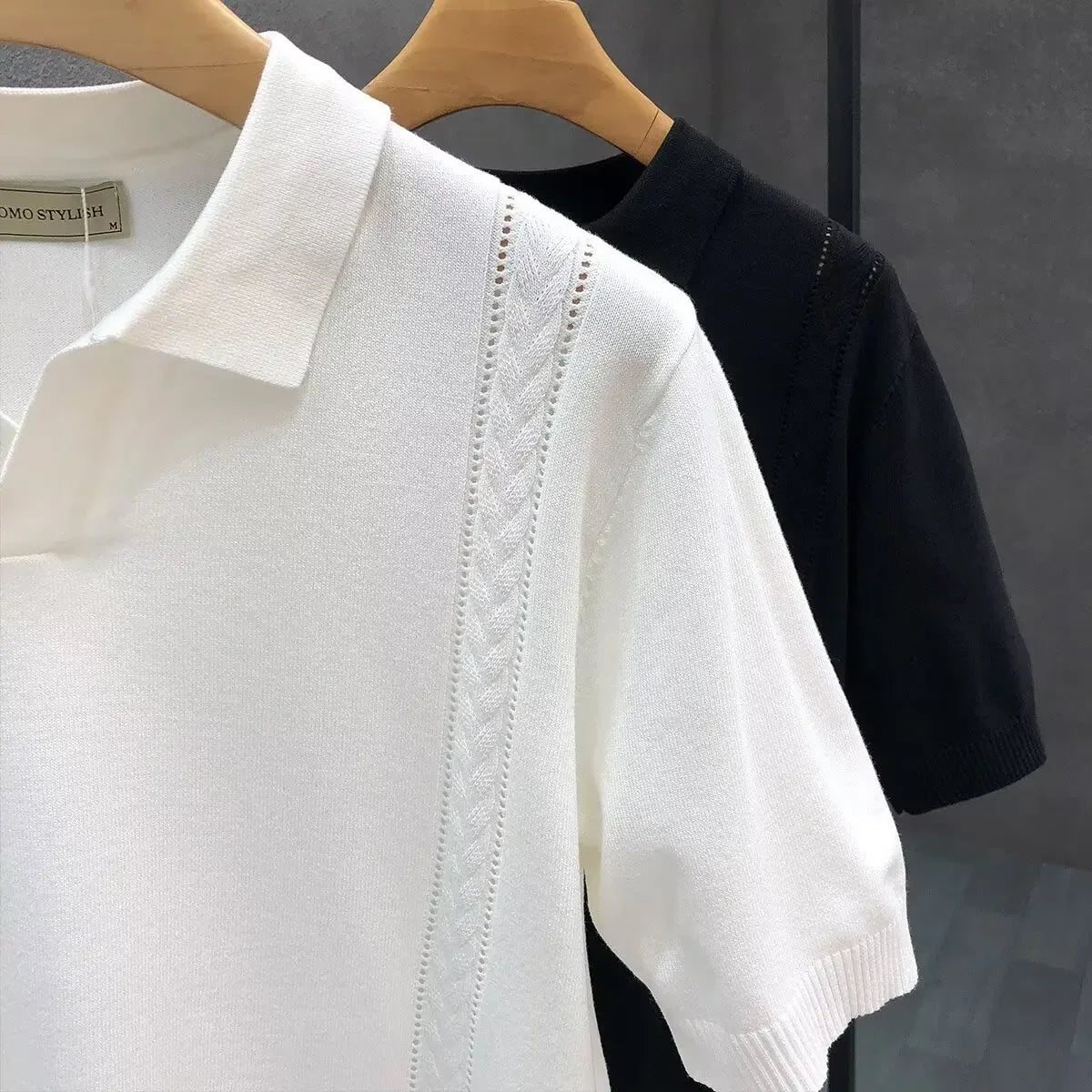 Men's Summer Thin Knitted Ice Silk Half Sleeve Polo Shirt New Hot Sale Of The Season Young Luxury Style Collared T-Shirt Short S