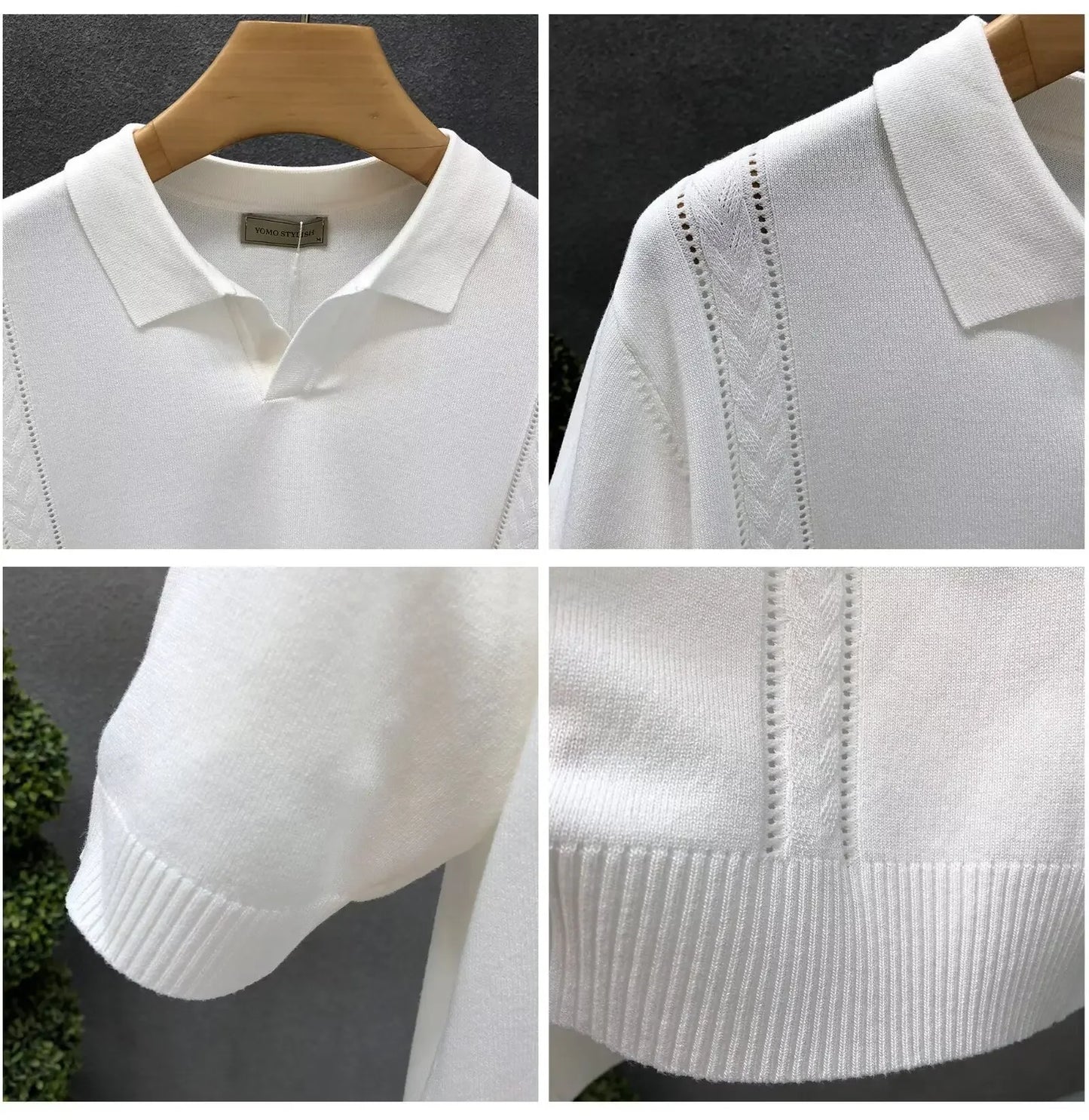 Men's Summer Thin Knitted Ice Silk Half Sleeve Polo Shirt New Hot Sale Of The Season Young Luxury Style Collared T-Shirt Short S
