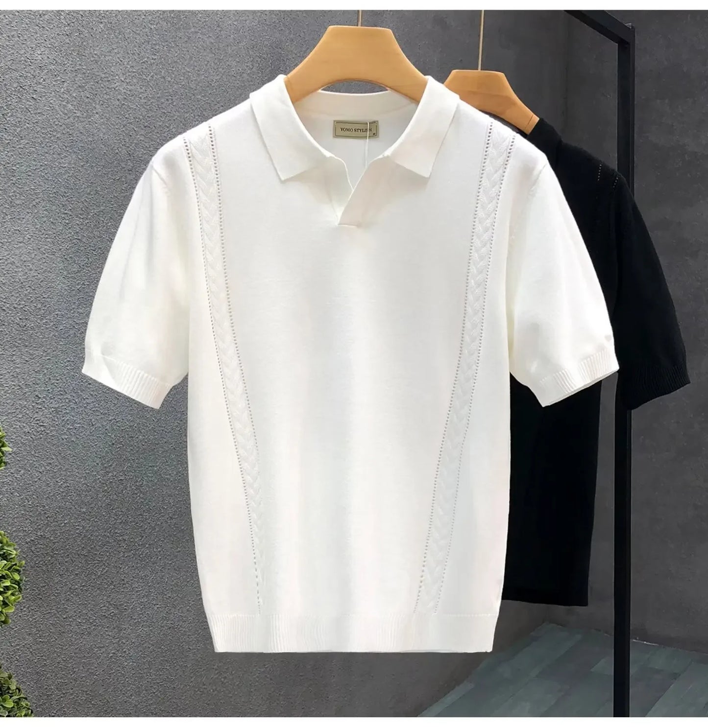 Men's Summer Thin Knitted Ice Silk Half Sleeve Polo Shirt New Hot Sale Of The Season Young Luxury Style Collared T-Shirt Short S