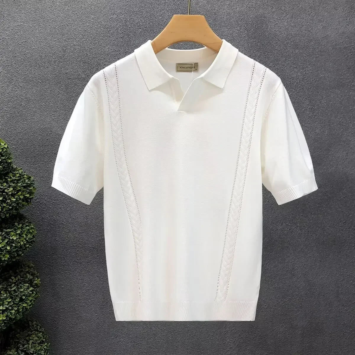 Men's Summer Thin Knitted Ice Silk Half Sleeve Polo Shirt New Hot Sale Of The Season Young Luxury Style Collared T-Shirt Short S
