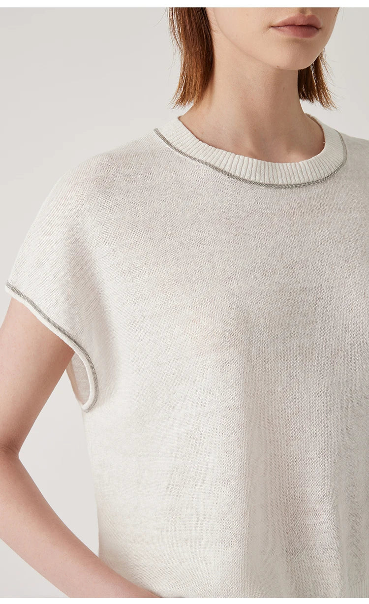 BY3511197 high-end thin summer knitted sweater for women  linen pullover Luxury womens Clothing