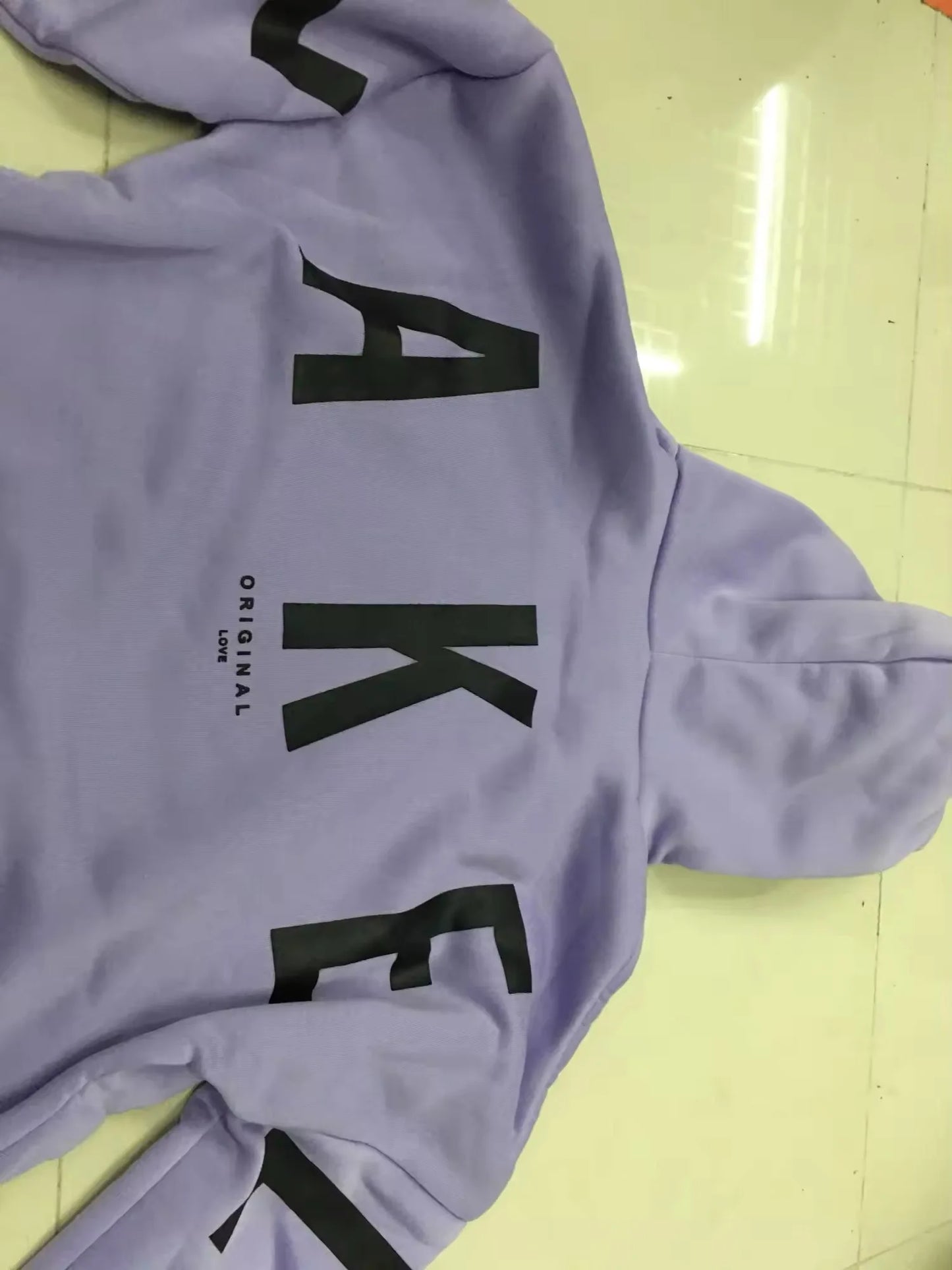 European and American loose casual pullover hoodie sweatshirt coat printed letter pattern high street hip-hop trendy men women