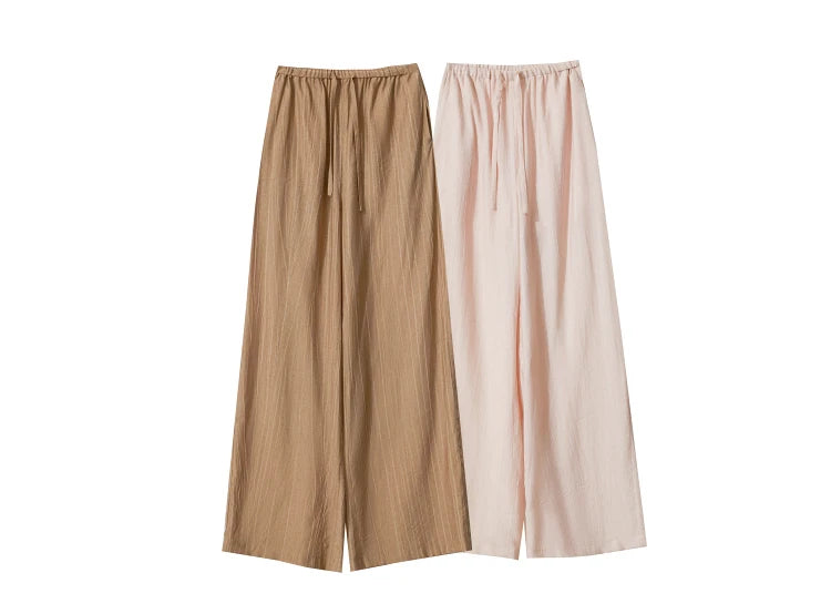 AMII Minimalism Shirt Pants Sets for Women 2025 Spring New Casual Basic Shirt Separate Straight Long Wide Leg Pants 12511048