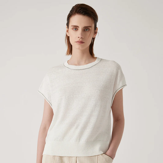 BY3511197 high-end thin summer knitted sweater for women  linen pullover Luxury womens Clothing