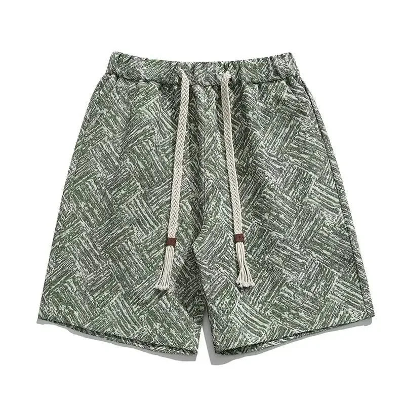 Trendy Brand Men's Five-Point Summer Creative Embroidery Shorts Loose Beach Casual Versatile Sports Shorts
