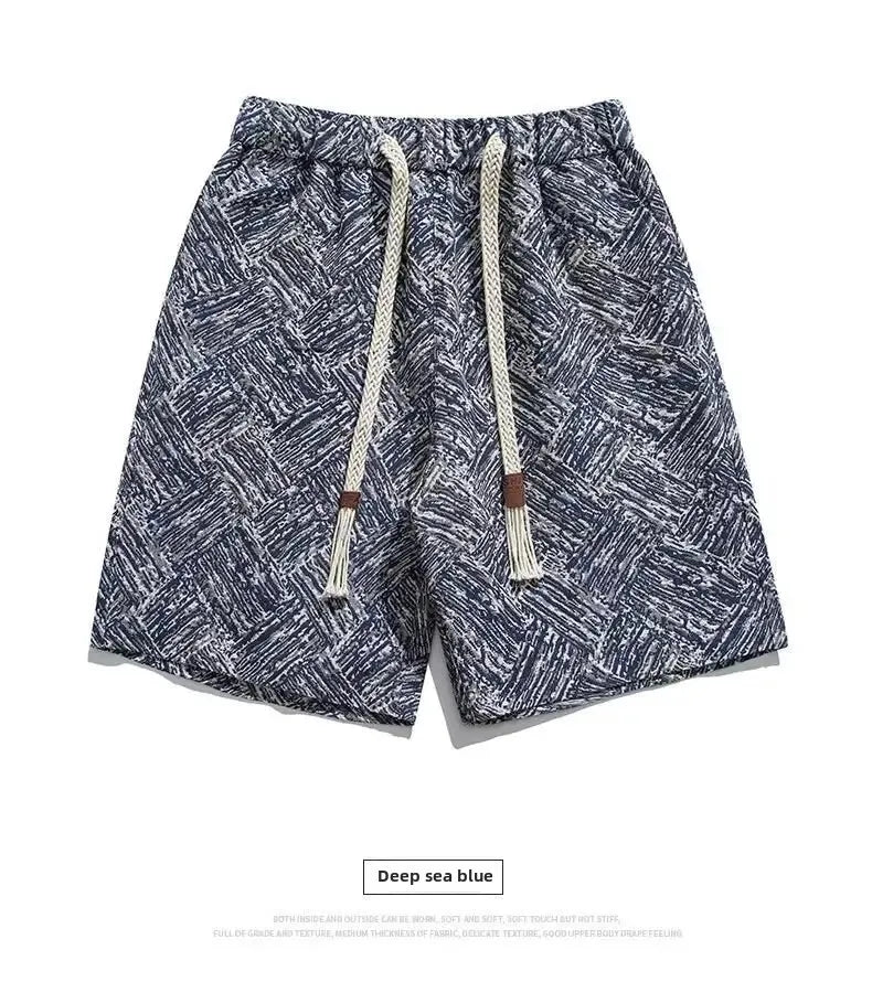 Trendy Brand Men's Five-Point Summer Creative Embroidery Shorts Loose Beach Casual Versatile Sports Shorts