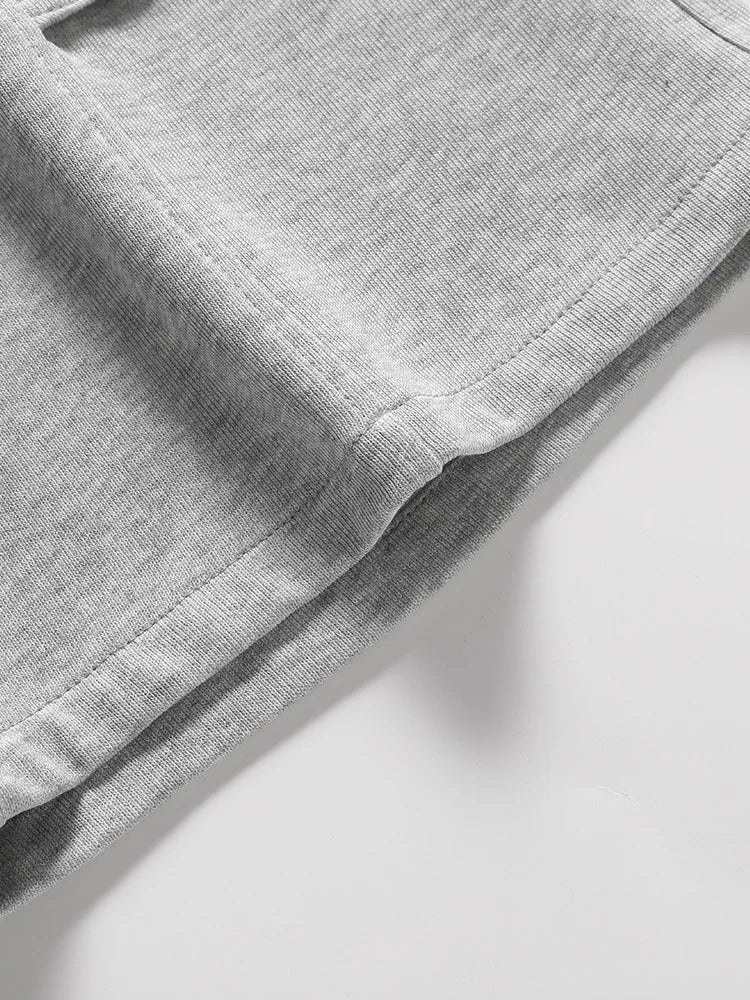 Summer Men's Knit Casual Shorts Breathable Cotton Drawstring Waist Loose Fit Sports Shorts Male Workout Gym Sweat Short Pants
