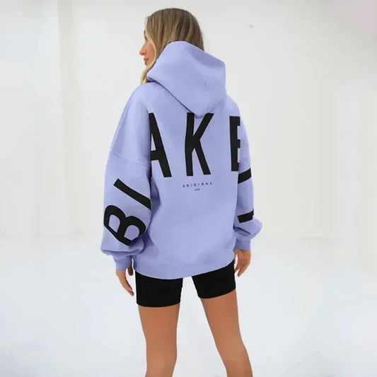European and American loose casual pullover hoodie sweatshirt coat printed letter pattern high street hip-hop trendy men women