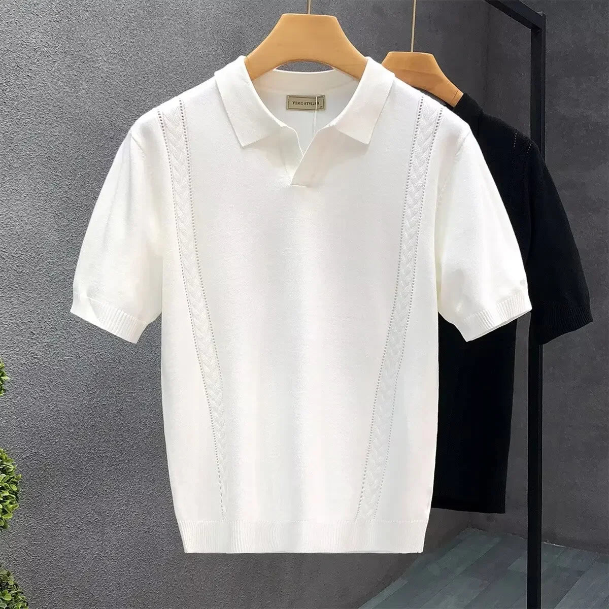 Men's Summer Thin Knitted Ice Silk Half Sleeve Polo Shirt New Hot Sale Of The Season Young Luxury Style Collared T-Shirt Short S