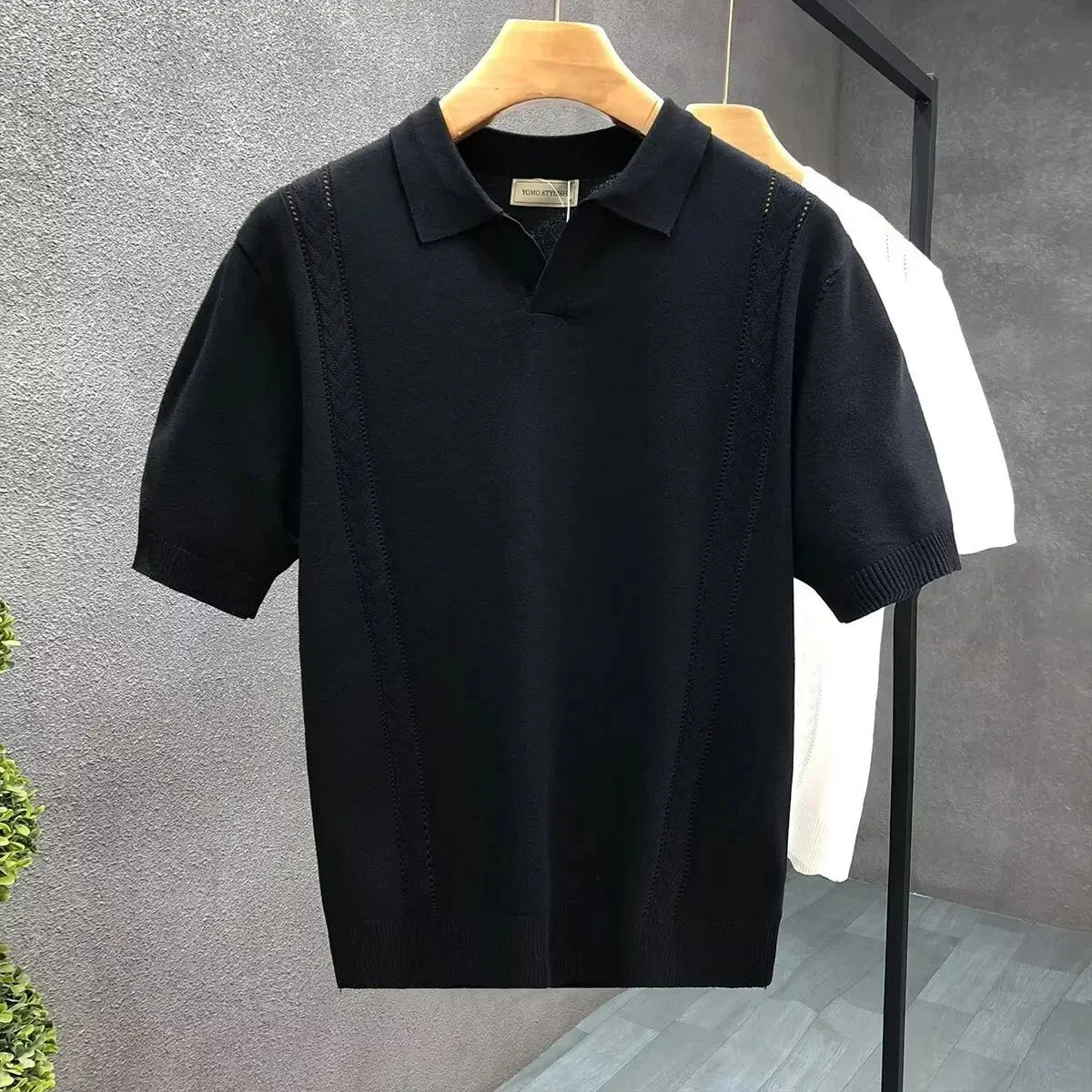 Men's Summer Thin Knitted Ice Silk Half Sleeve Polo Shirt New Hot Sale Of The Season Young Luxury Style Collared T-Shirt Short S