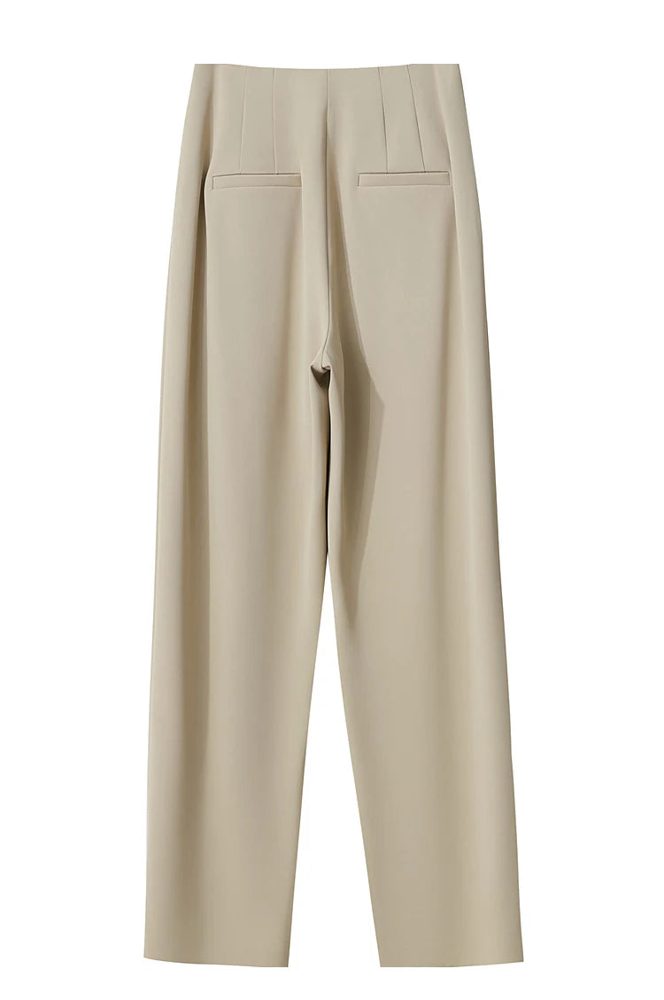 AMII Women Trousers Minimalist New Summer Commuting Solid Mid Rise Pantalones Cooling Sunscreen Tapered Casual Pants 12522036