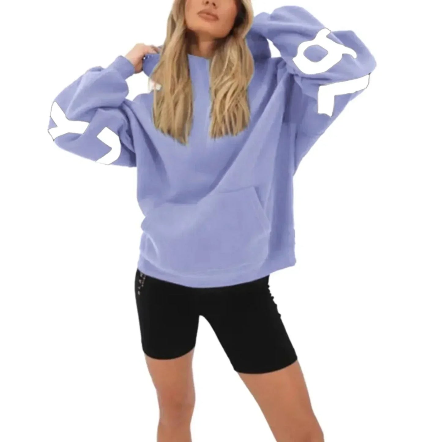 European and American loose casual pullover hoodie sweatshirt coat printed letter pattern high street hip-hop trendy men women