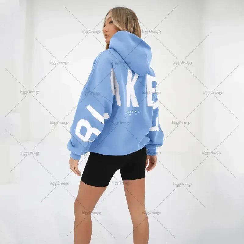 European and American loose casual pullover hoodie sweatshirt coat printed letter pattern high street hip-hop trendy men women