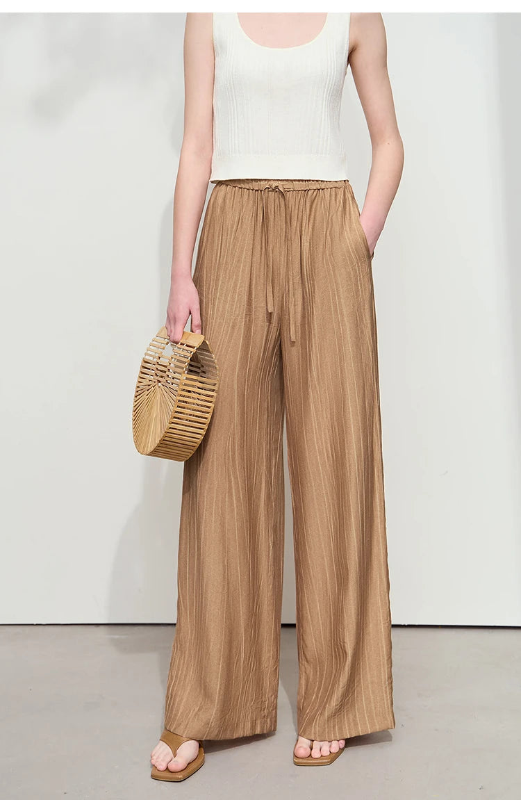 AMII Minimalism Shirt Pants Sets for Women 2025 Spring New Casual Basic Shirt Separate Straight Long Wide Leg Pants 12511048